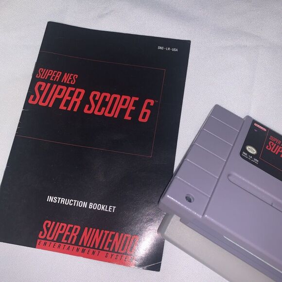 vintage video gameSuper Scope 6-SNES 1994 Super Nintendo-Cartridge with Manual - Picture 4 of 7